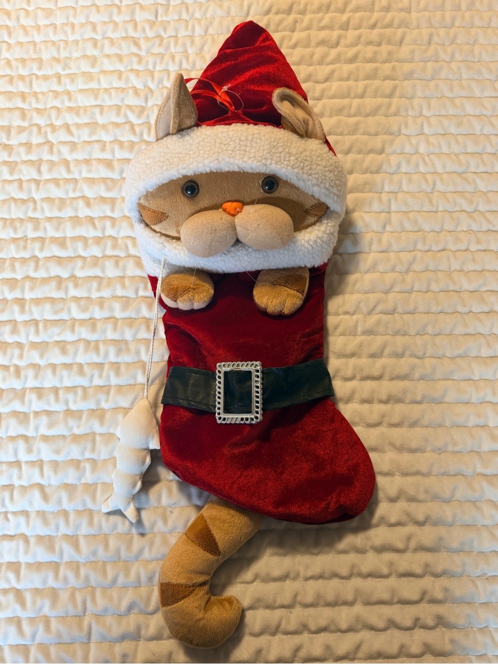 Cat Themed Santa Christmas Stocking - New/Unused